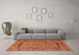 Machine Washable Oriental Orange Industrial Area Rugs in a Living Room, wshurb1680org