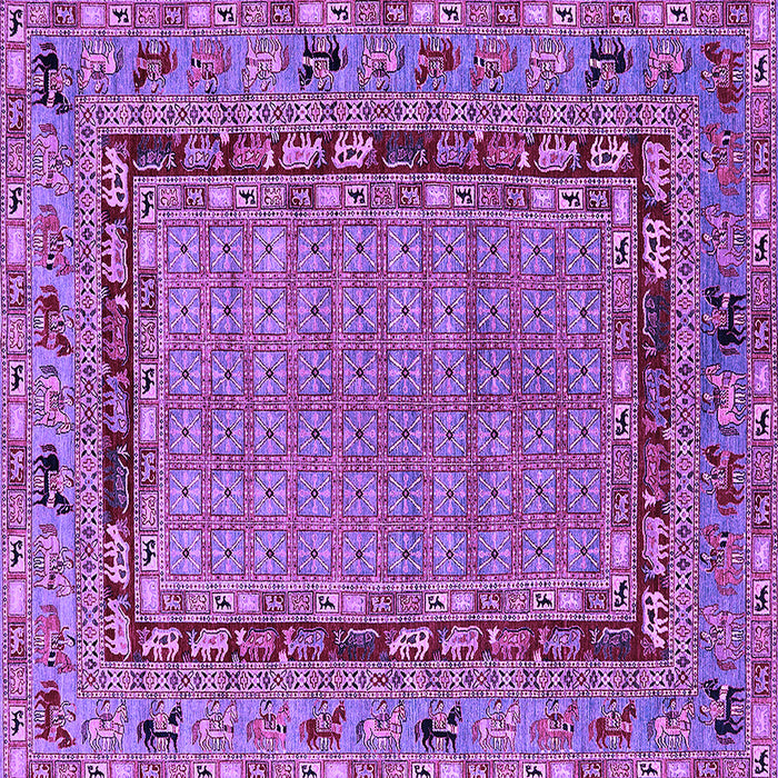 Square Machine Washable Oriental Purple Industrial Area Rugs, wshurb1680pur