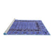 Sideview of Machine Washable Oriental Blue Industrial Rug, wshurb1680blu