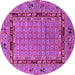 Round Oriental Pink Industrial Rug, urb1680pnk