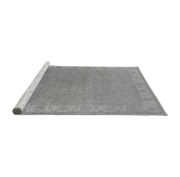 Sideview of Machine Washable Oriental Gray Industrial Rug, wshurb1681gry