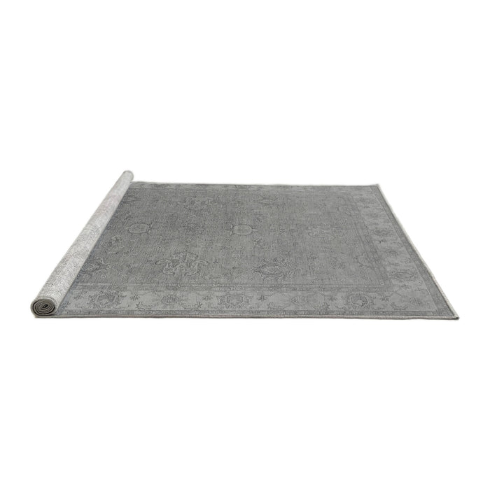 Sideview of Machine Washable Oriental Gray Industrial Rug, wshurb1681gry
