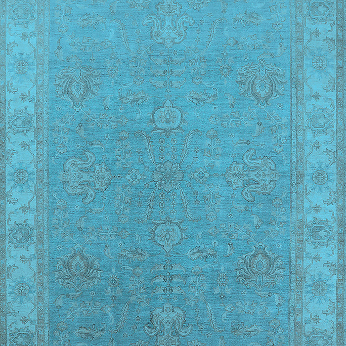 Machine Washable Oriental Light Blue Industrial Rug, wshurb1681lblu