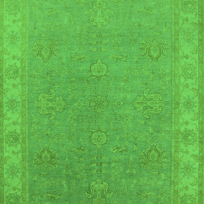 Machine Washable Oriental Green Industrial Area Rugs, wshurb1681grn