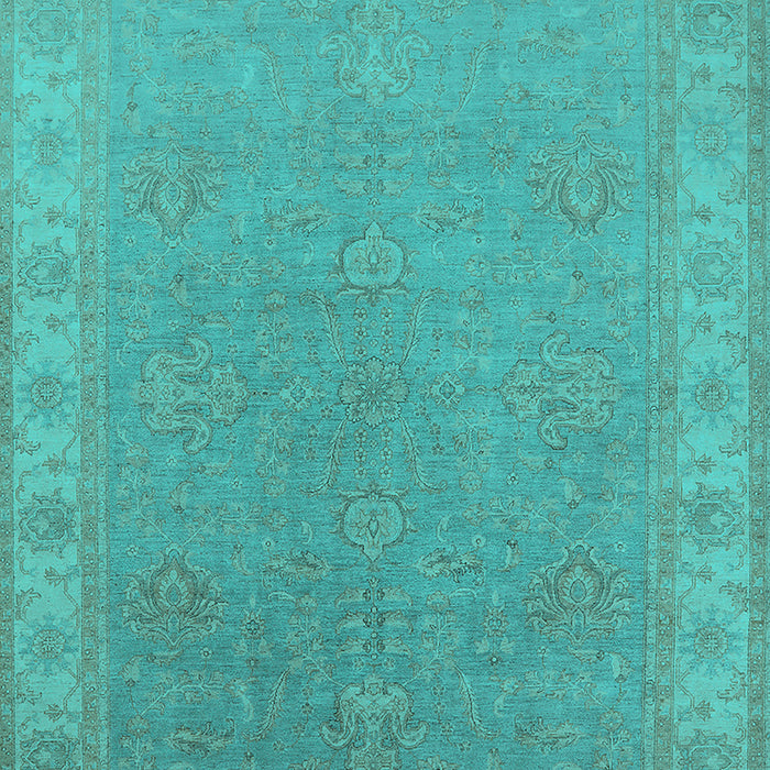 Machine Washable Oriental Turquoise Industrial Area Rugs, wshurb1681turq