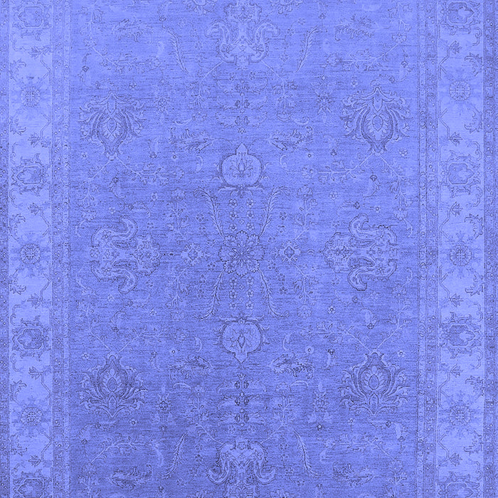 Machine Washable Oriental Blue Industrial Rug, wshurb1681blu