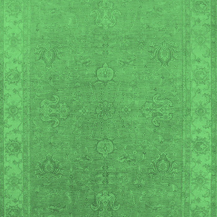 Machine Washable Oriental Emerald Green Industrial Area Rugs, wshurb1681emgrn
