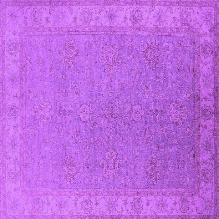 Square Machine Washable Oriental Purple Industrial Area Rugs, wshurb1681pur