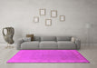 Machine Washable Oriental Pink Industrial Rug in a Living Room, wshurb1681pnk