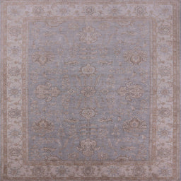 Square Mid-Century Modern Rose Purple Oriental Rug, urb1681