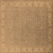 Square Oriental Brown Industrial Rug, urb1681brn