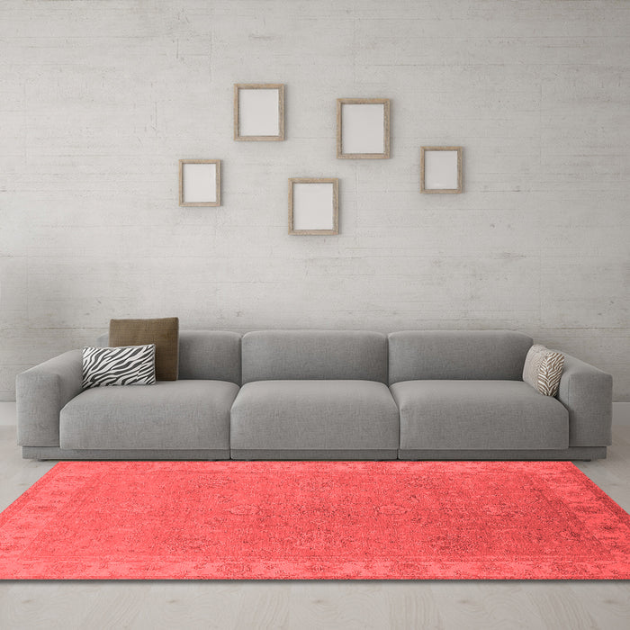 Industrial Red Washable Rugs