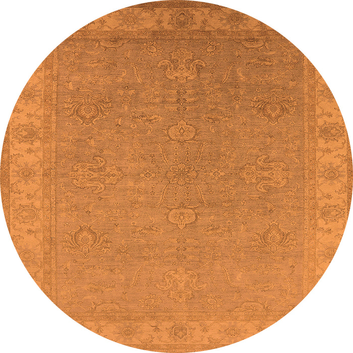 Round Oriental Orange Industrial Rug, urb1681org