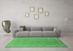 Machine Washable Oriental Emerald Green Industrial Area Rugs in a Living Room,, wshurb1681emgrn