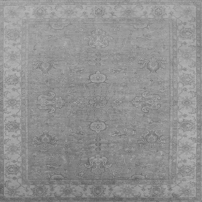 Square Machine Washable Oriental Gray Industrial Rug, wshurb1681gry