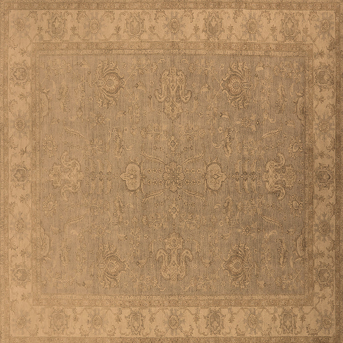 Square Machine Washable Oriental Brown Industrial Rug, wshurb1681brn
