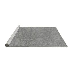 Sideview of Machine Washable Oriental Gray Industrial Rug, wshurb1682gry