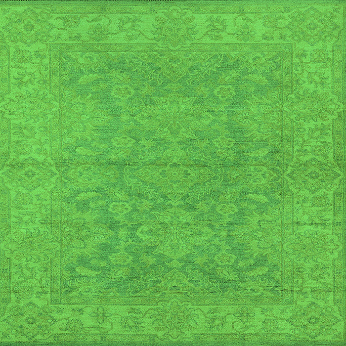 Square Oriental Green Industrial Rug, urb1682grn