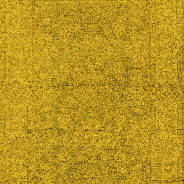 Machine Washable Oriental Yellow Industrial Rug, wshurb1682yw