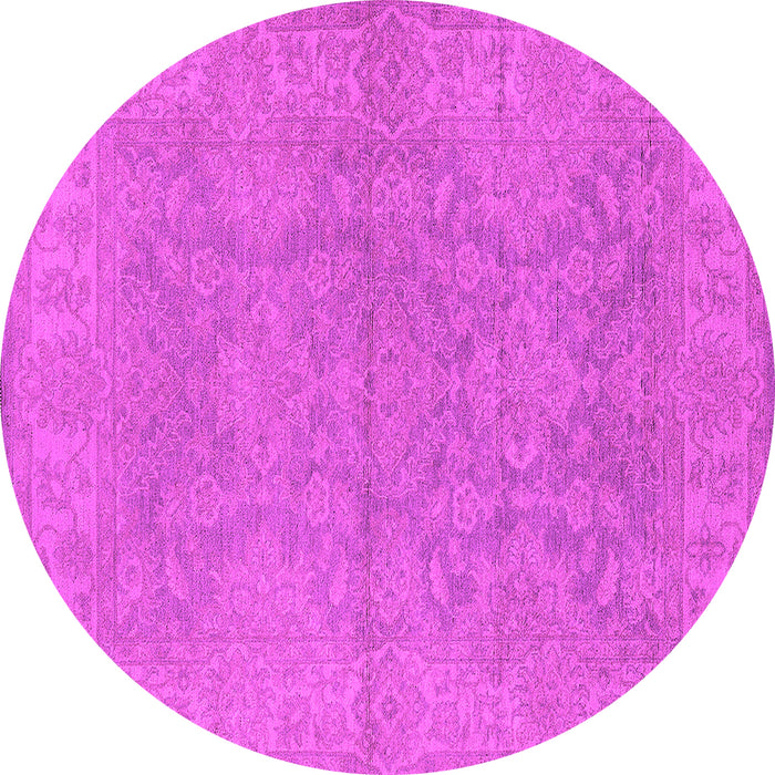 Round Oriental Pink Industrial Rug, urb1682pnk
