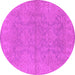 Round Oriental Pink Industrial Rug, urb1682pnk