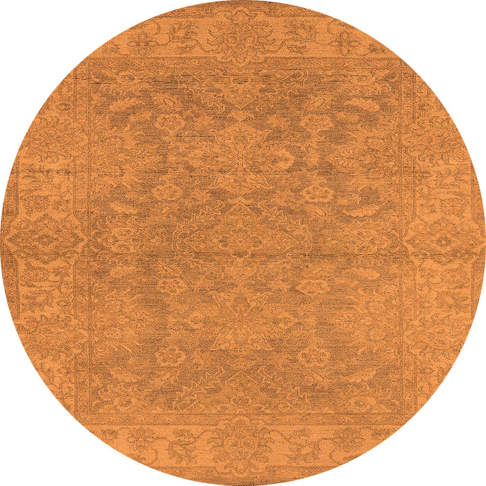 Round Oriental Orange Industrial Rug, urb1682org