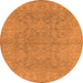 Round Oriental Orange Industrial Rug, urb1682org