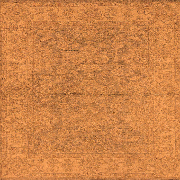 Square Machine Washable Oriental Orange Industrial Area Rugs, wshurb1682org