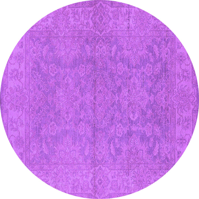 Round Oriental Purple Industrial Rug, urb1682pur