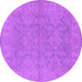 Round Oriental Purple Industrial Rug, urb1682pur