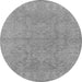 Round Oriental Gray Industrial Rug, urb1682gry