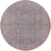 Round Machine Washable Industrial Modern Rose Dust Purple Rug, wshurb1682