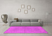 Machine Washable Oriental Pink Industrial Rug in a Living Room, wshurb1682pnk