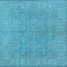 Square Oriental Light Blue Industrial Rug, urb1682lblu