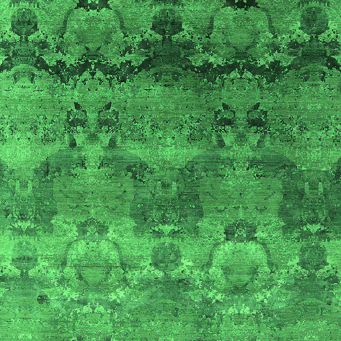 Machine Washable Oriental Green Industrial Area Rugs, wshurb1683grn