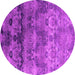 Round Oriental Pink Industrial Rug, urb1683pnk