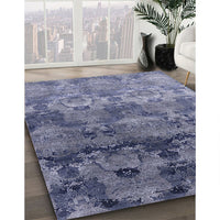 Mid-Century Modern Light Purple Blue Oriental Rug, urb1683