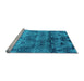 Sideview of Machine Washable Oriental Light Blue Industrial Rug, wshurb1683lblu