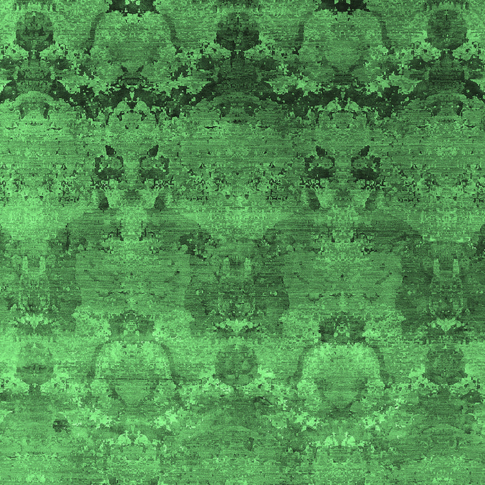 Machine Washable Oriental Emerald Green Industrial Area Rugs, wshurb1683emgrn