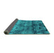 Sideview of Oriental Turquoise Industrial Rug, urb1683turq