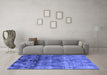 Machine Washable Oriental Blue Industrial Rug in a Living Room, wshurb1683blu