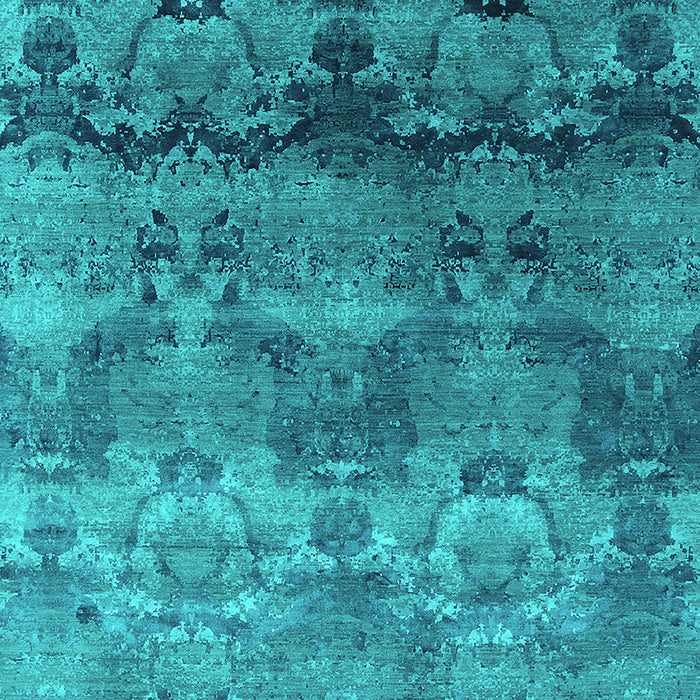 Machine Washable Oriental Turquoise Industrial Area Rugs, wshurb1683turq