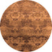 Round Oriental Orange Industrial Rug, urb1683org