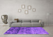 Machine Washable Oriental Purple Industrial Area Rugs in a Living Room, wshurb1683pur