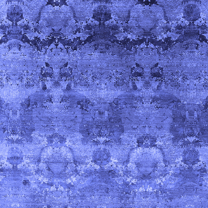 Machine Washable Oriental Blue Industrial Rug, wshurb1683blu