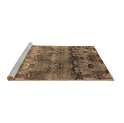 Sideview of Machine Washable Oriental Brown Industrial Rug, wshurb1683brn