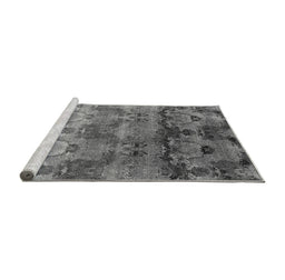 Sideview of Machine Washable Oriental Gray Industrial Rug, wshurb1683gry