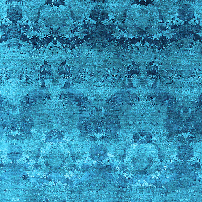 Machine Washable Oriental Light Blue Industrial Rug, wshurb1683lblu