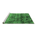 Sideview of Machine Washable Oriental Emerald Green Industrial Area Rugs, wshurb1683emgrn