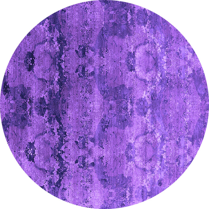 Round Oriental Purple Industrial Rug, urb1683pur